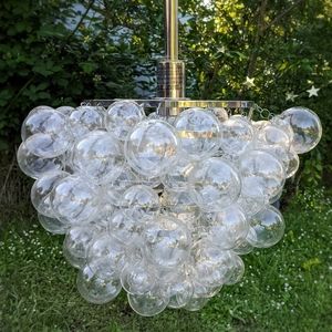 *SOLD* Bubble Glass Chandelier retired West Elm pendant light fixture 150+ orbs